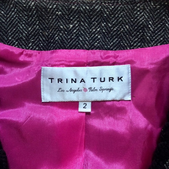 Trina Turk tweed puff cropped jacket blazer 2 S - Picture 7 of 8